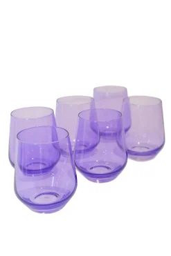 Wine Stemless, Set of 6 Lavender