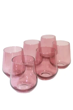 Wine Stemless, Set of 6 Rose