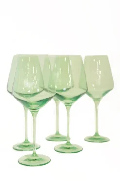 Wine Stemware, Set of 6 Mint Green