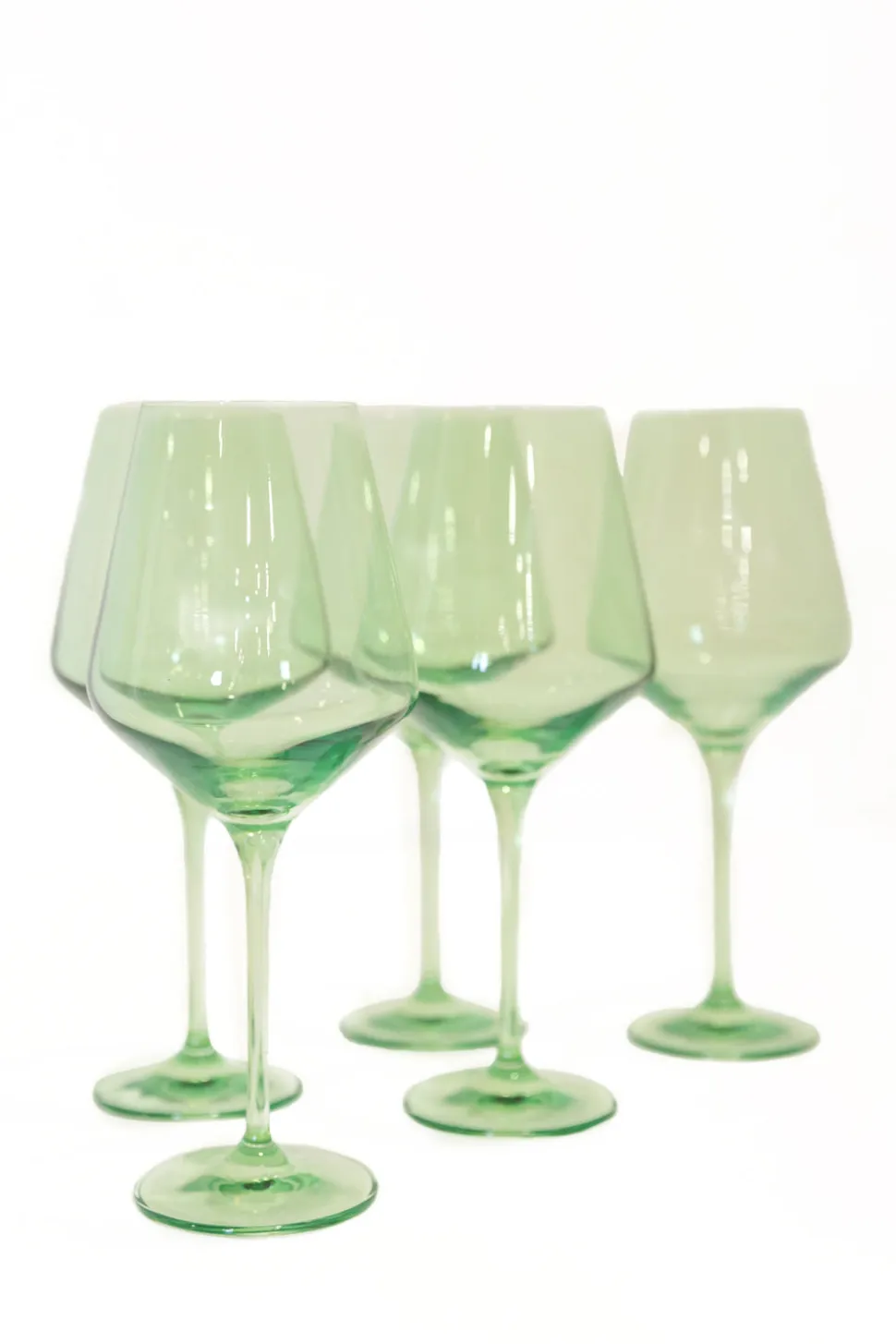 Wine Stemware, Set of 6 Mint Green