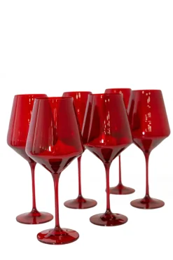 Wine Stemware, Set of 6 Red