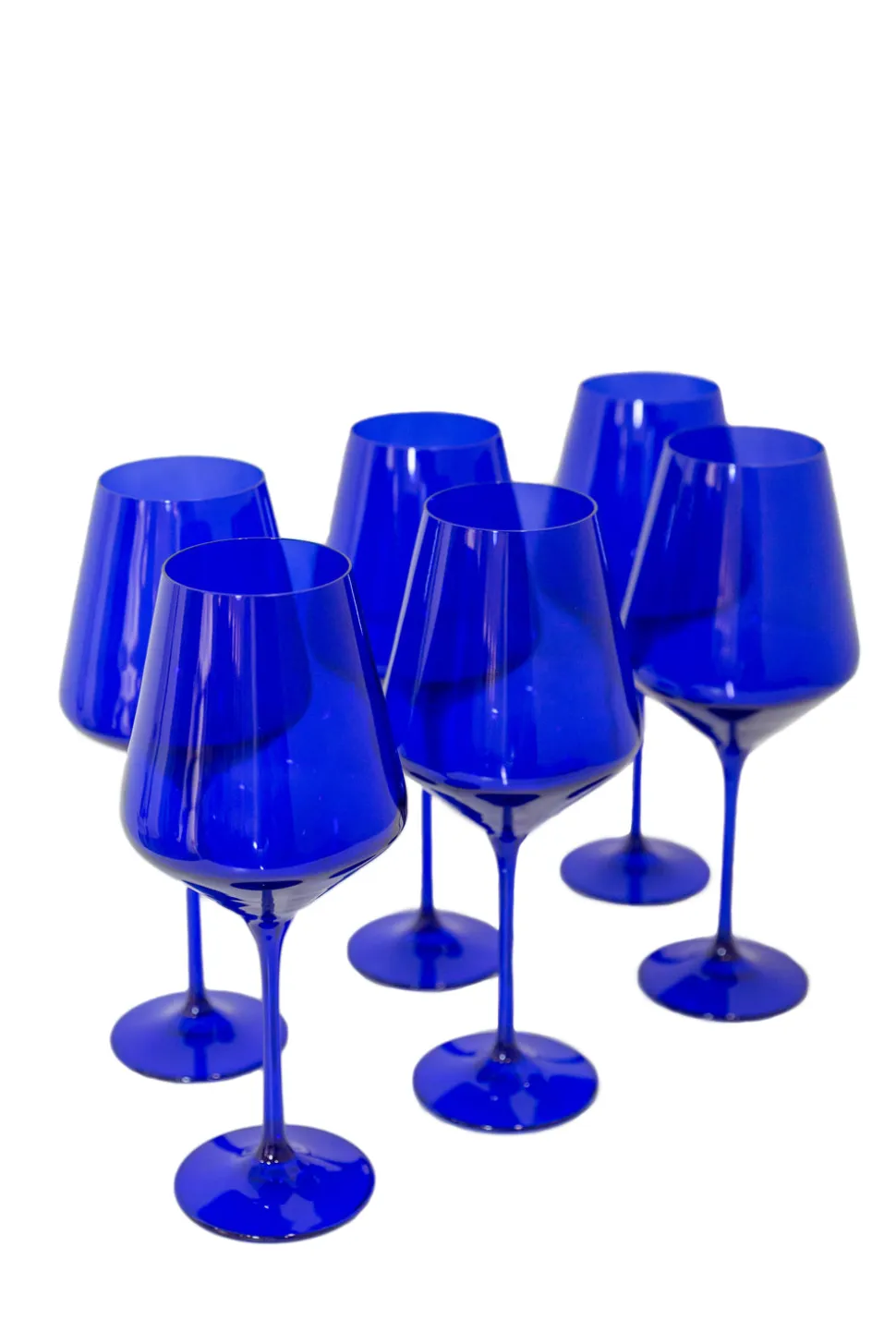 Wine Stemware, Set of 6 Royal Blue