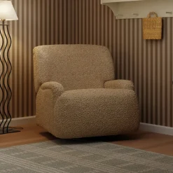 Winslow Extra Wide Recliner and Swivel Glider in Cortado Shearling