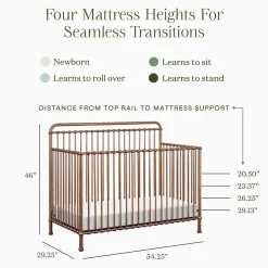 Winston 4-in-1 Convertible Crib in Vintage Gold