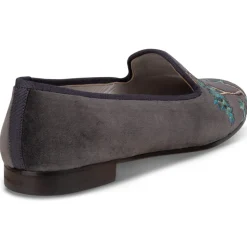 Winter Garden Charcoal Velvet Slipper