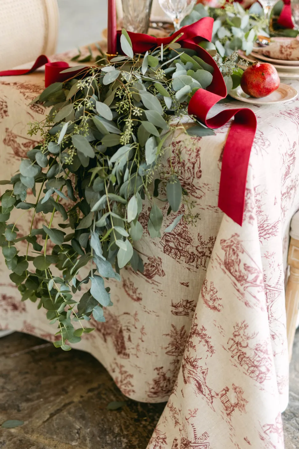 Winter Wonderland Toile Tablecloth