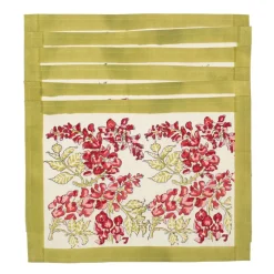 Wisteria Mats in Pink & Green, Set of 6