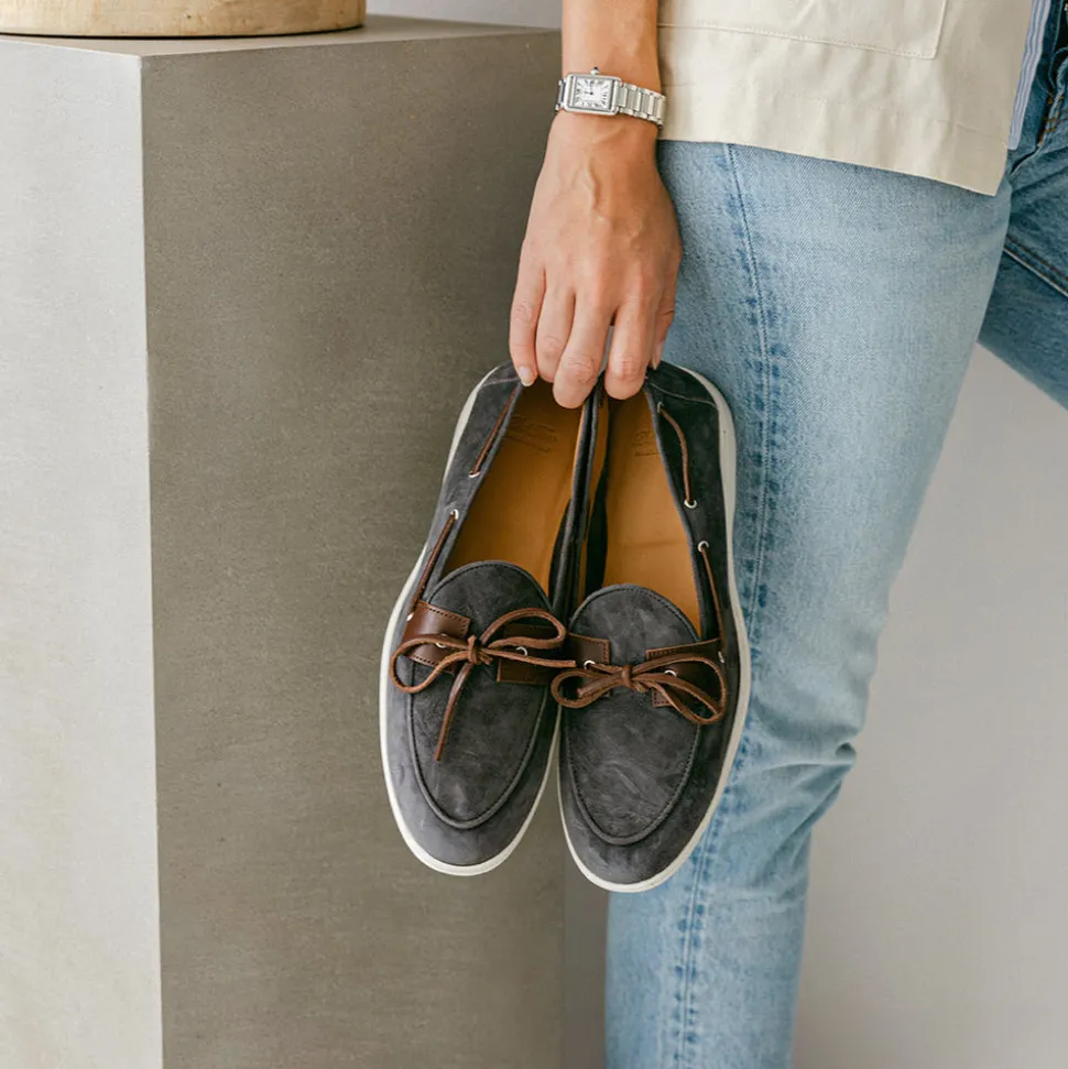 Women's Blue Suede Barca Yacht Loafer