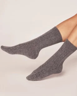 Women’s Cashmere Socks in Dark Grey