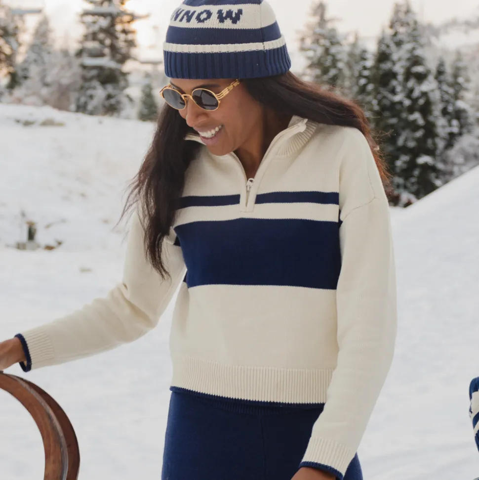 Women’s Cream Half Zip Sweater