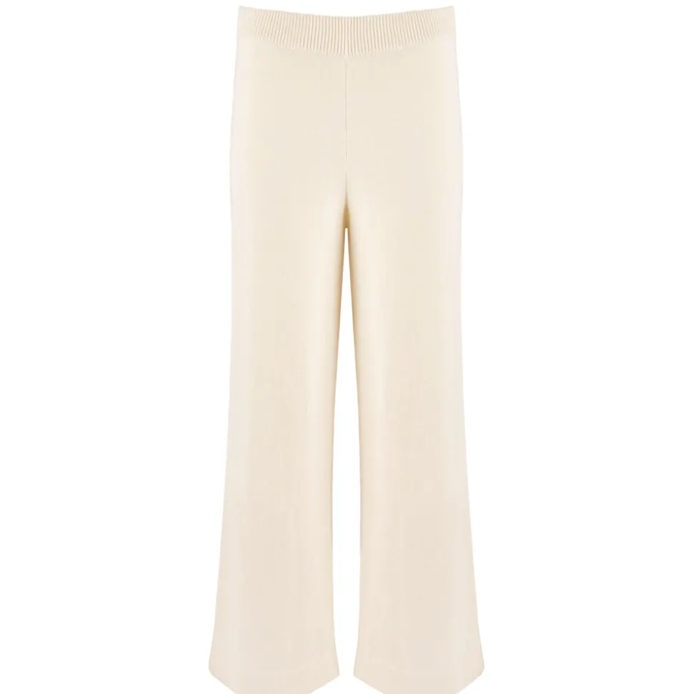 Women’s Cream Wide Leg Knit Pant