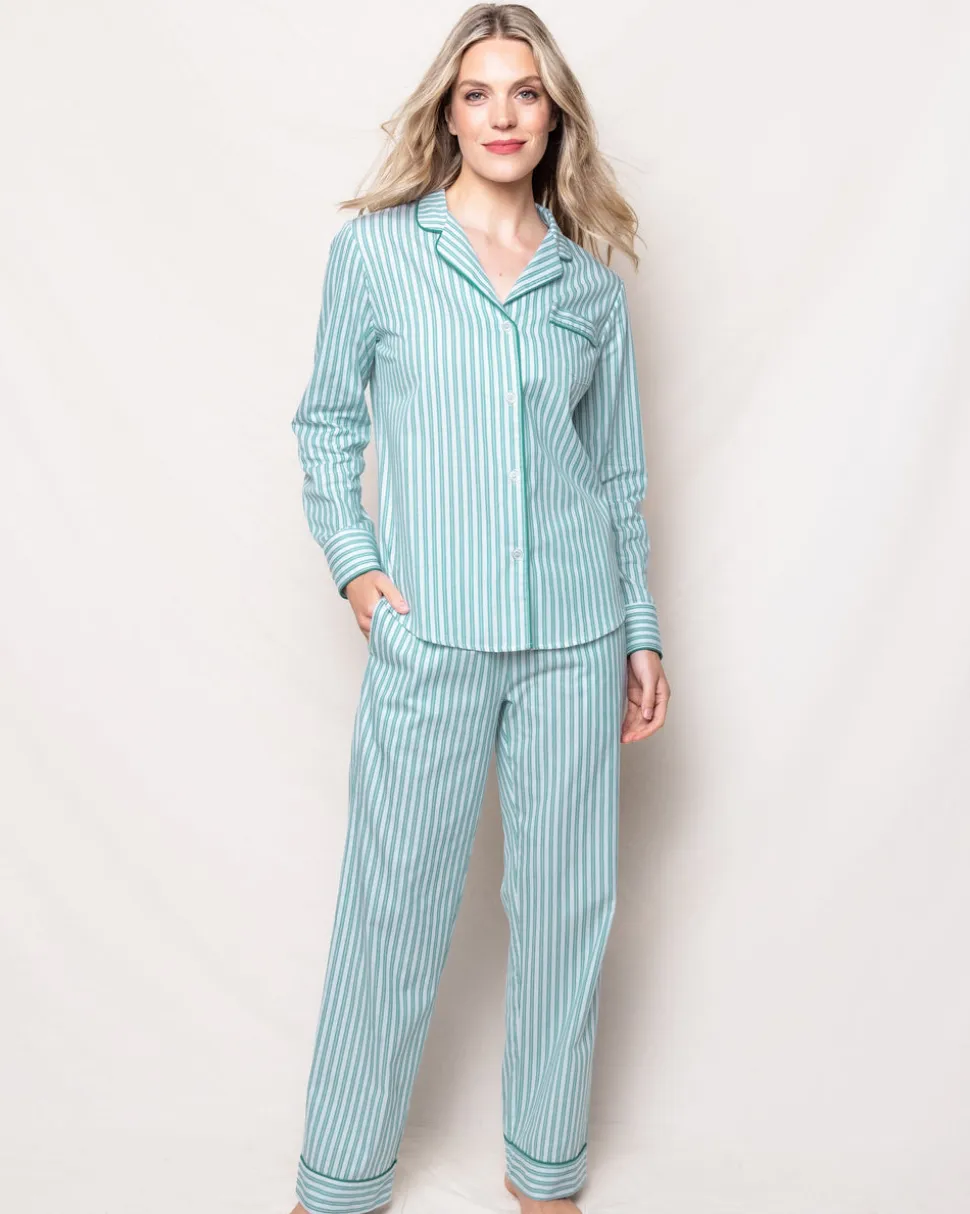 Women’s Emerald Ticking Pajama Set