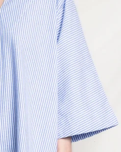 Women’s French Blue Seersucker Short Caftan