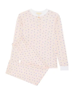 Women's Love Heart Pajamas in Pink