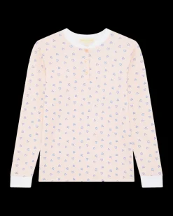 Women's Love Heart Pajamas in Pink