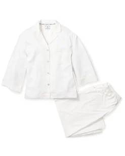 Women’s Luxe Pima Cotton White Wide Leg Pajama Set
