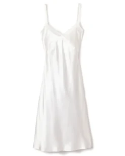 Women’s Mulberry Silk White Cosette Night Dress with Lace