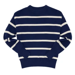 Women’s Navy And Cream Wide Stripe Knit Sweater
