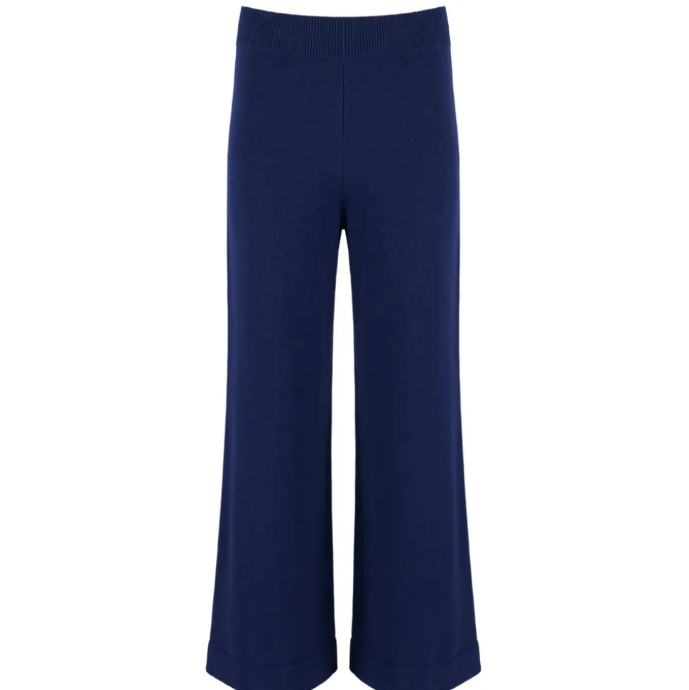 Women’s Navy Wide Leg Knit Pant