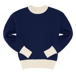 Women’s Navy With Cream Trim Knit Sweater