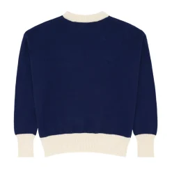 Women’s Navy With Cream Trim Knit Sweater