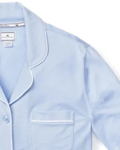 Women’s Pima Cotton Periwinkle Long Sleeve Short Set
