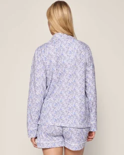 Women’s Pima Long Sleeve Short Set in Fleur d’Azur