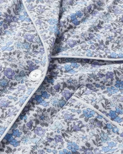 Women’s Pima Long Sleeve Short Set in Fleur d’Azur