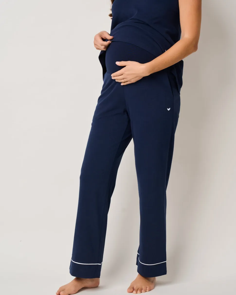 Women’s Pima Maternity Pants in Navy