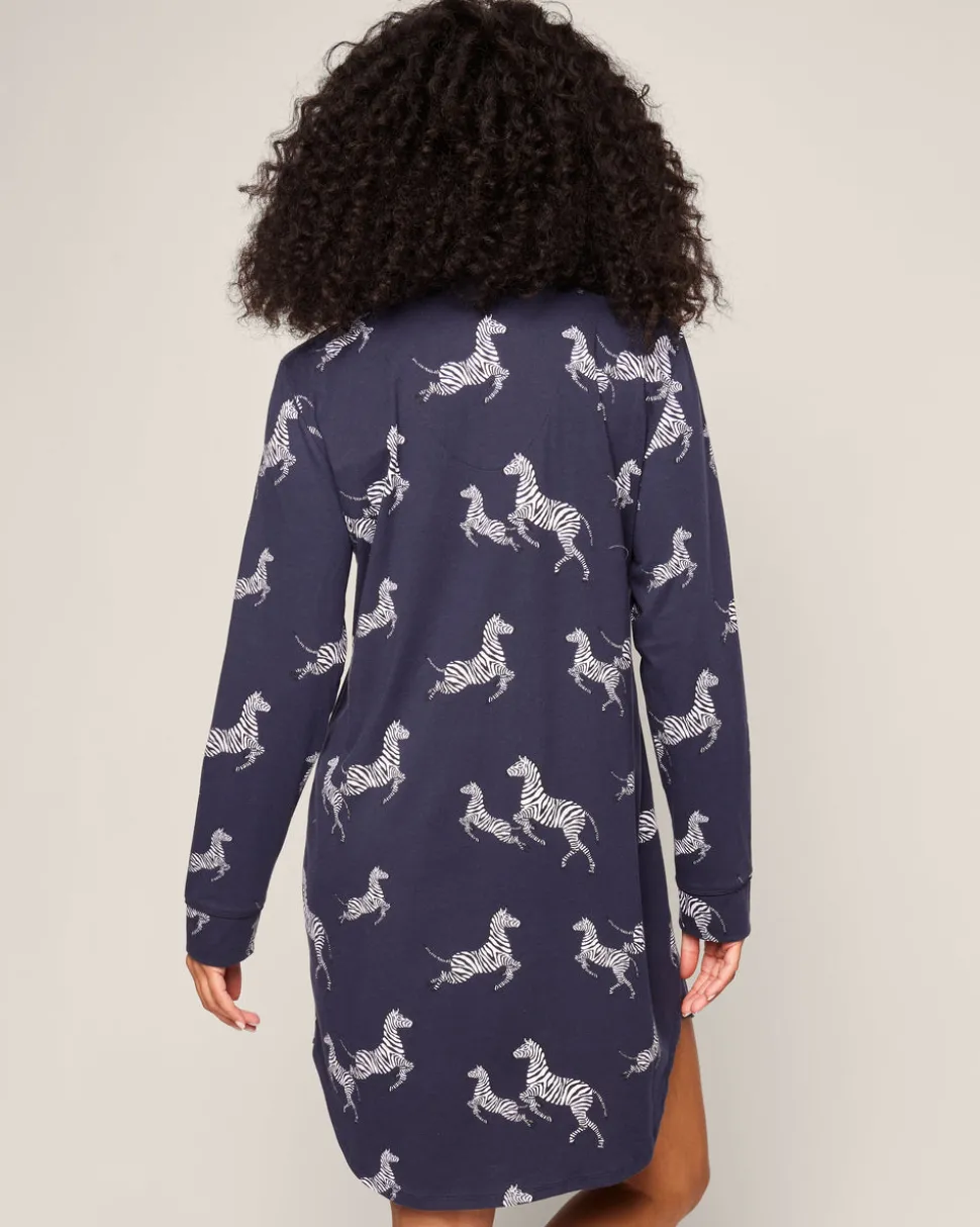 Women’s Pima Nightshirt in Zèbre de Nuit