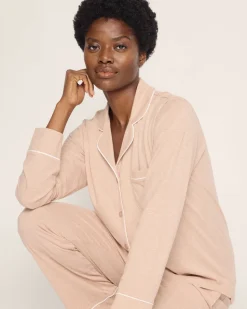 Women’s Pima Pajama Set in Camel