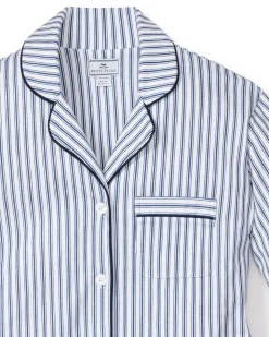 Women’s Pima Pajama Set in Navy French Ticking