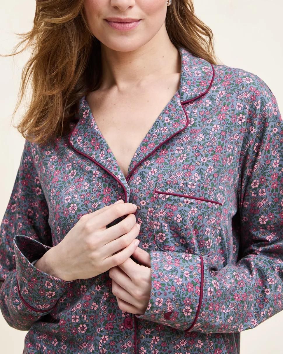 Women’s Pima Pajama Set in Fleurs de Saison