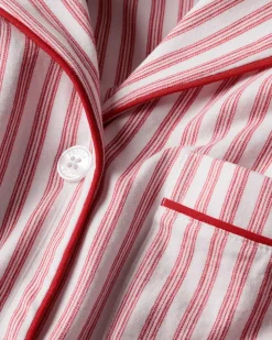 Women’s Pima Pajama Set in Antique Red Ticking