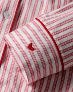 Women’s Pima Pajama Set in Antique Red Ticking