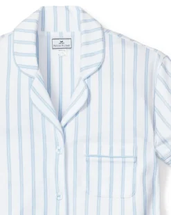 Women’s Pima Pajama Short Set in Periwinkle Stripe