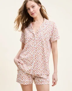 Women’s Pima Short Sleeve Short Set in Pumpkin Patch