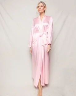 Women’s Pink Silk Long Robe