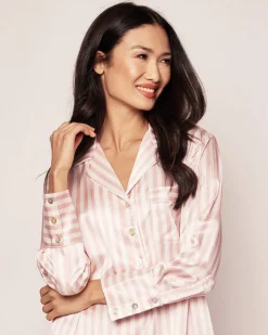 Women’s Pink Stripe Silk Nightshirt
