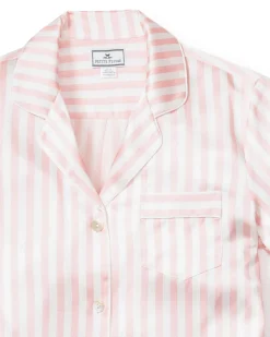 Women’s Pink Stripe Silk Short Set