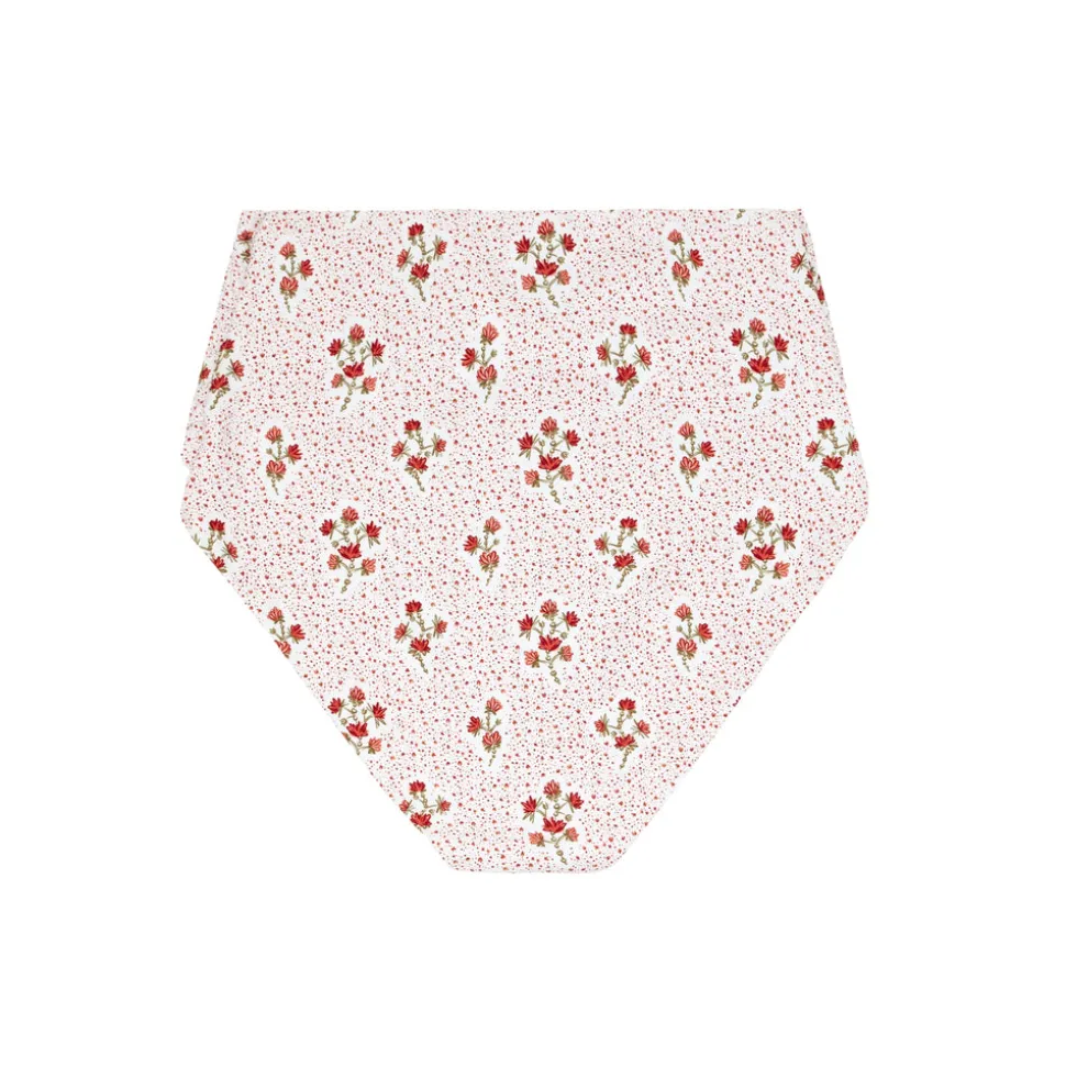 Women's Raspberry Red High Waist Bikini Bottom