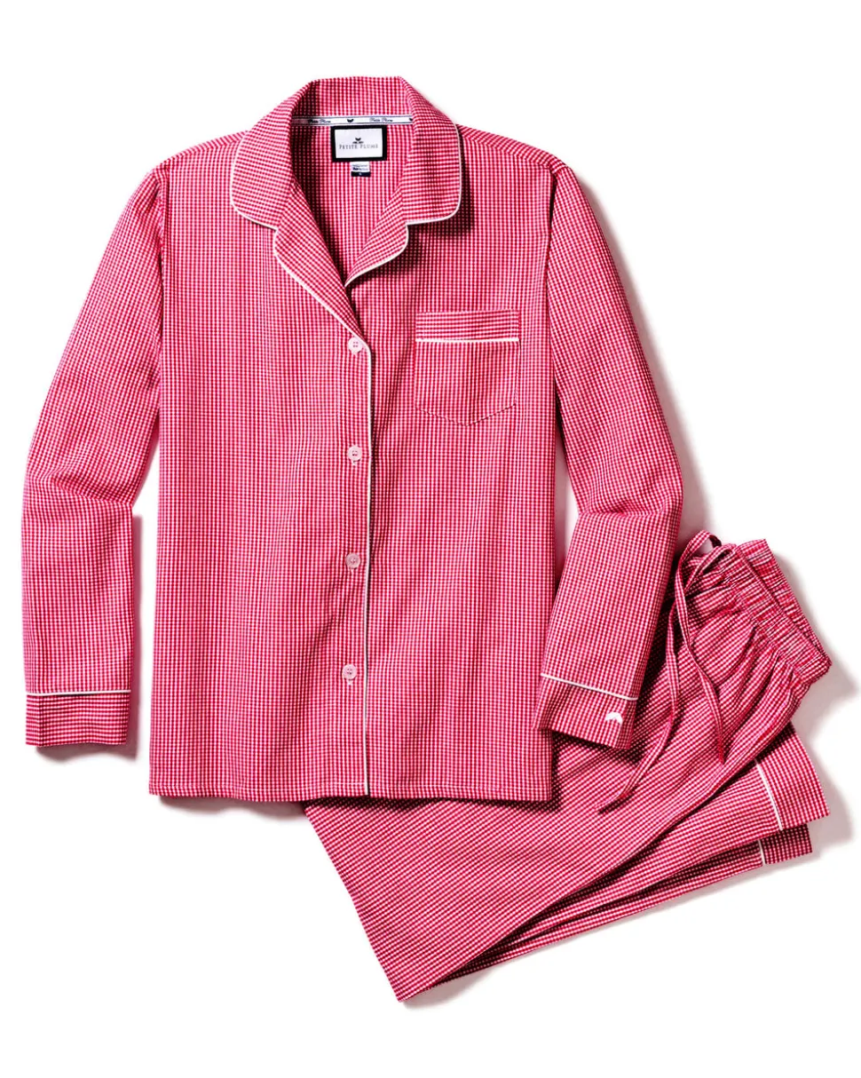 Women’s Red Mini Gingham Pajama Set