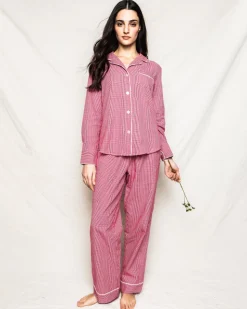Women’s Red Mini Gingham Pajama Set