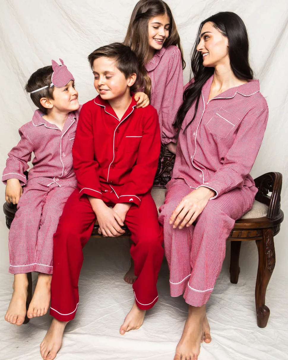Women’s Red Mini Gingham Pajama Set
