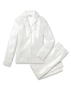 Women’s Sequin Pajama Set in White