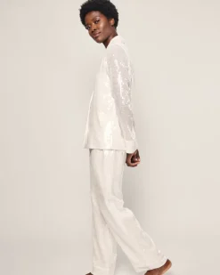 Women’s Sequin Pajama Set in White