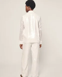 Women’s Sequin Pajama Set in White
