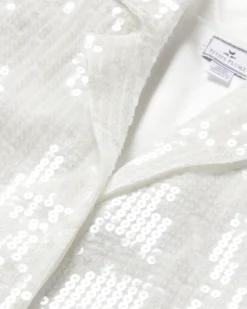 Women’s Sequin Pajama Set in White