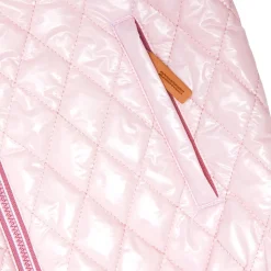 Women's Shiny Ballerina Pink Quilted Puffer Jacket