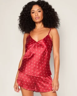 Women’s Silk Cami Short Set in Bordeaux Art Nouveau